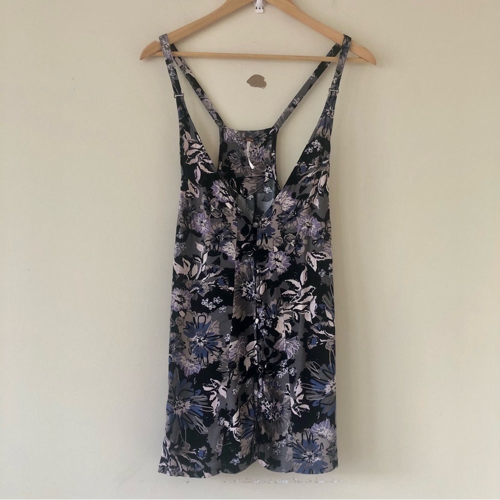 Free People Jump & Jive Floral Print Button-Down Ultra Mini Dress Size 2 - Picture 2 of 8